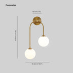 Valentina Applique Murale Globe Moderne, Métal/Verre, Laiton, Salon - Neutralighting