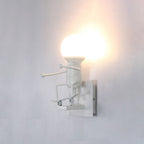 Luxo Applique Murale Design Italien LED Métal Noir/Blanc Chambre à Coucher/Salon - Neutralighting