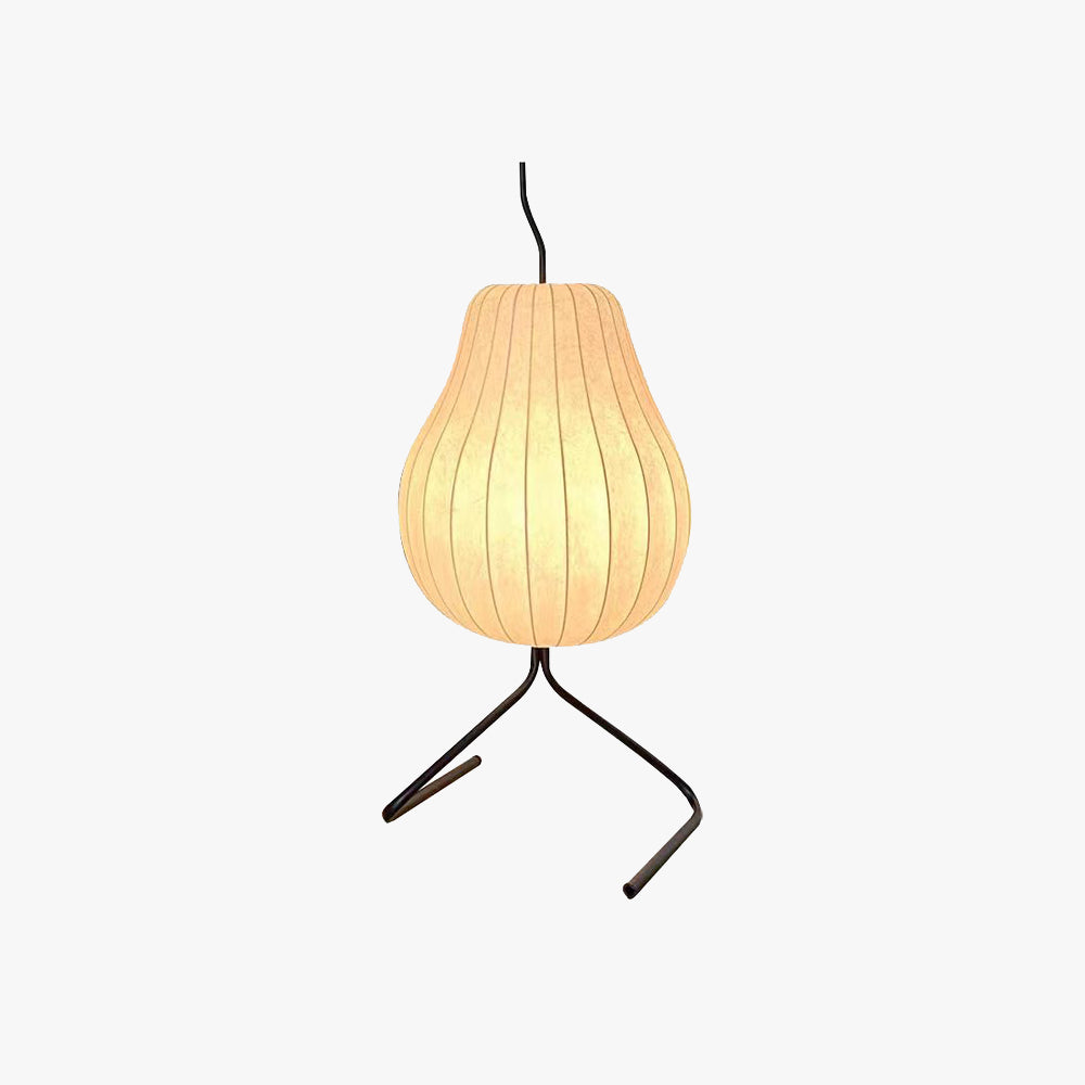 Ritta Lampadaire Poire Art Deco, Métal/Tissu, Beige, Salon - Neutralighting