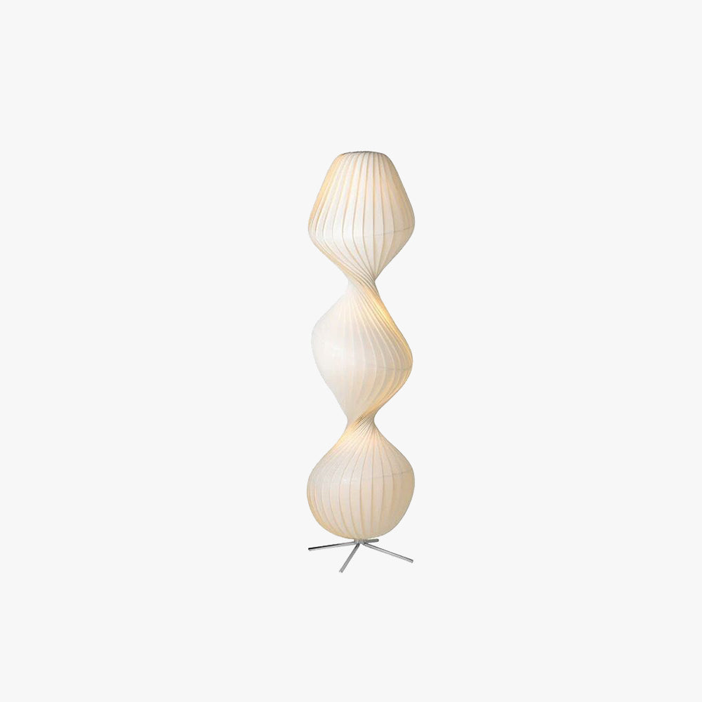 Ritta Lampadaire Plissé Moderne, Métal/Tissu, Blanc, Chambre - Neutralighting