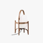 Muto Lampadaire Lanterne Moderne, Bois/Verre, Blanc/Bois, Salon - Neutralighting