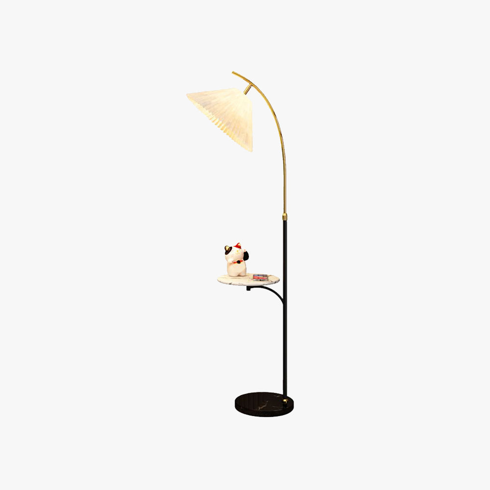 Muto Lampadaire Avec Table Parapluie Moderne LED Abat Jour Blanc Métal Tissu Chambre à Coucher/Salon - Neutralighting