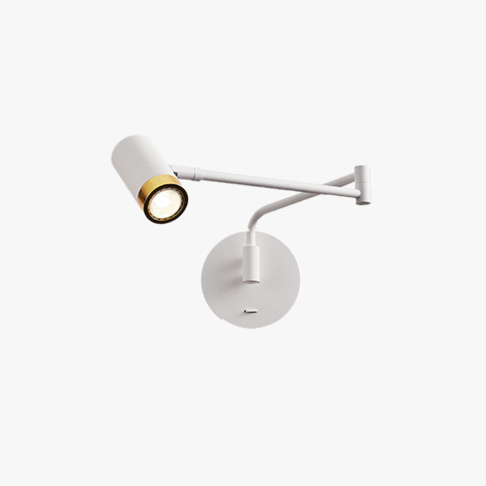 Arisha Applique Murale Cylindrique Nordique, Métal, Noir/Blanc - Neutralighting