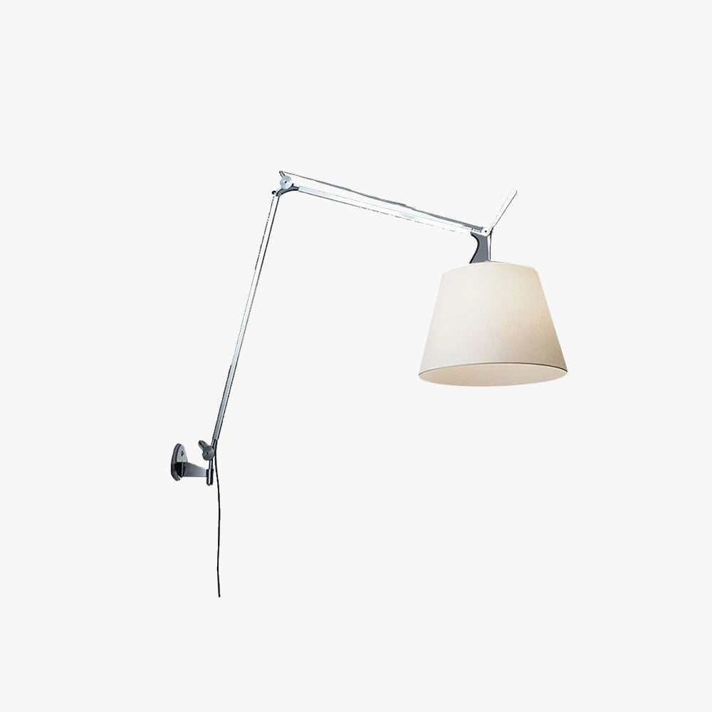 Epoch Applique Murale Orientable Minimaliste, Métal/Fabrique, Argent - Neutralighting