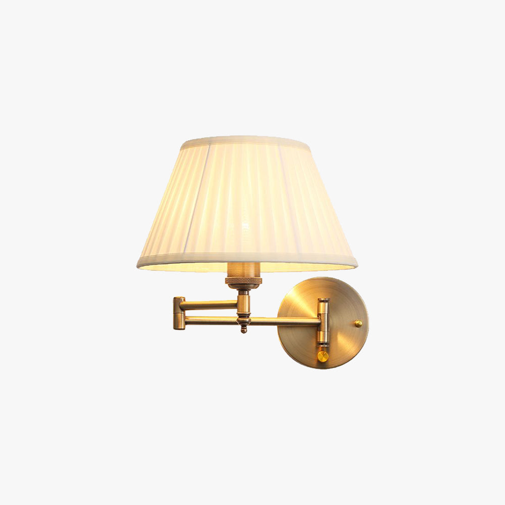 Arisha Applique Murale Réglable Vintage, Tissu, Blanc/Beige, Chambre - Neutralighting