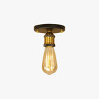 Silva Plafonnier Ampoule Vintage, Métal, Noir/Laiton/Rouille/Chromé, Salon - Neutralighting