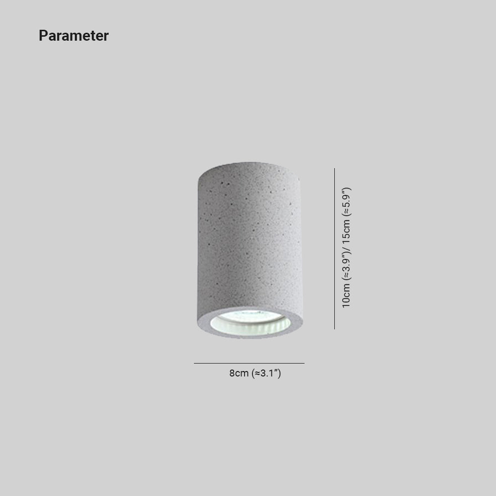 Arisha Plafonnier Cylindre Moderne, Ciment, Blanc/Gris Foncé/Gris Clair, Salon - Neutralighting