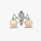 Ray Applique Fleur Vintage, Métal/Verre, Blanc/Bronze, Salon - Neutralighting