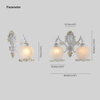 Ray Applique Fleur Vintage, Métal/Verre, Blanc/Bronze, Salon - Neutralighting