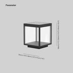Ray Lampe de Poteau Rectangulaire Moderne, Métal, Noir, Jardin - Neutralighting