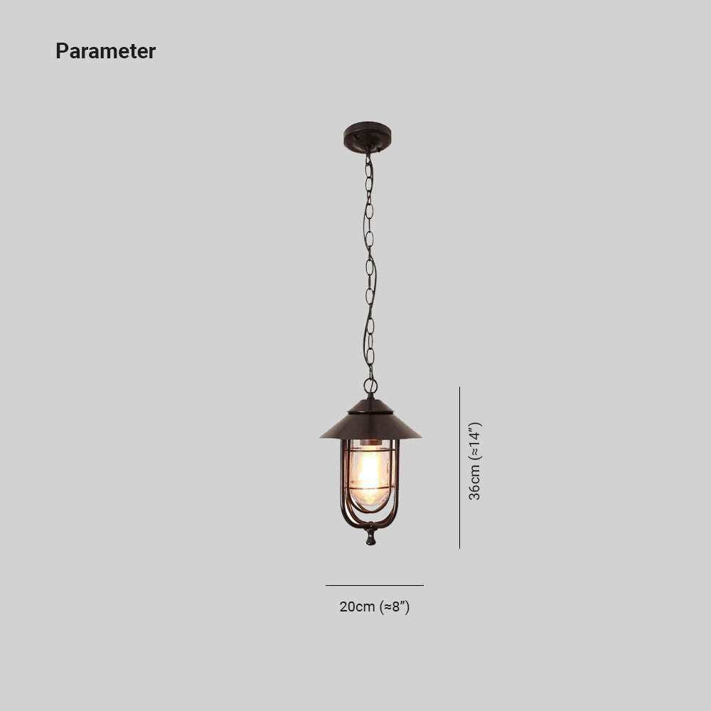Silva Suspension Extérieure Lanterne Vintage, Métal/Verre, Noir/Bronze, Jardin - Neutralighting