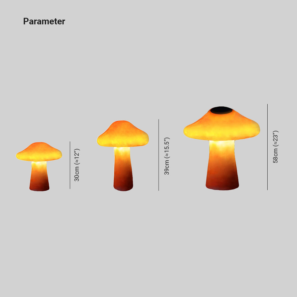 Ray Lampe Extérieure au sol Champignon Moderne, Résine, Orange, Cour - Neutralighting