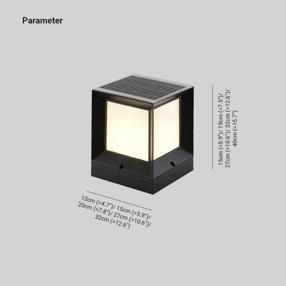Ray Lampe Solaire de Poteau, Rectangle Simple, L 12/15/20/27/32CM - Neutralighting