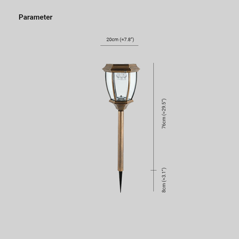 Ray Borne Extérieure Lanterne Vintage, Métal/Verre, Noir/Bronze, Cour - Neutralighting
