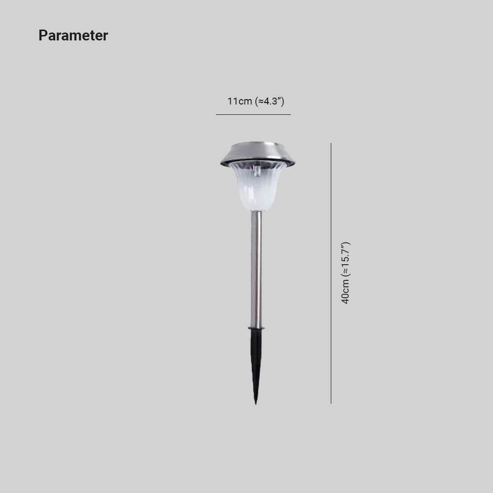 Ray Borne Extérieure Cylindre Moderne, Métal/Acrylique, Argent, Jardin - Neutralighting