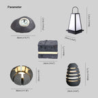 Ray Lampe Extérieure au Sol Pierre Moderne, Métal/Résine, Gris, Jardin - Neutralighting