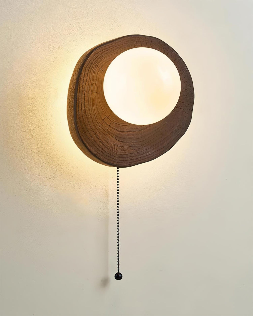 Bacia Applique Murale Anneau Sculpté En Bois Sphère En Verre - Neutralighting