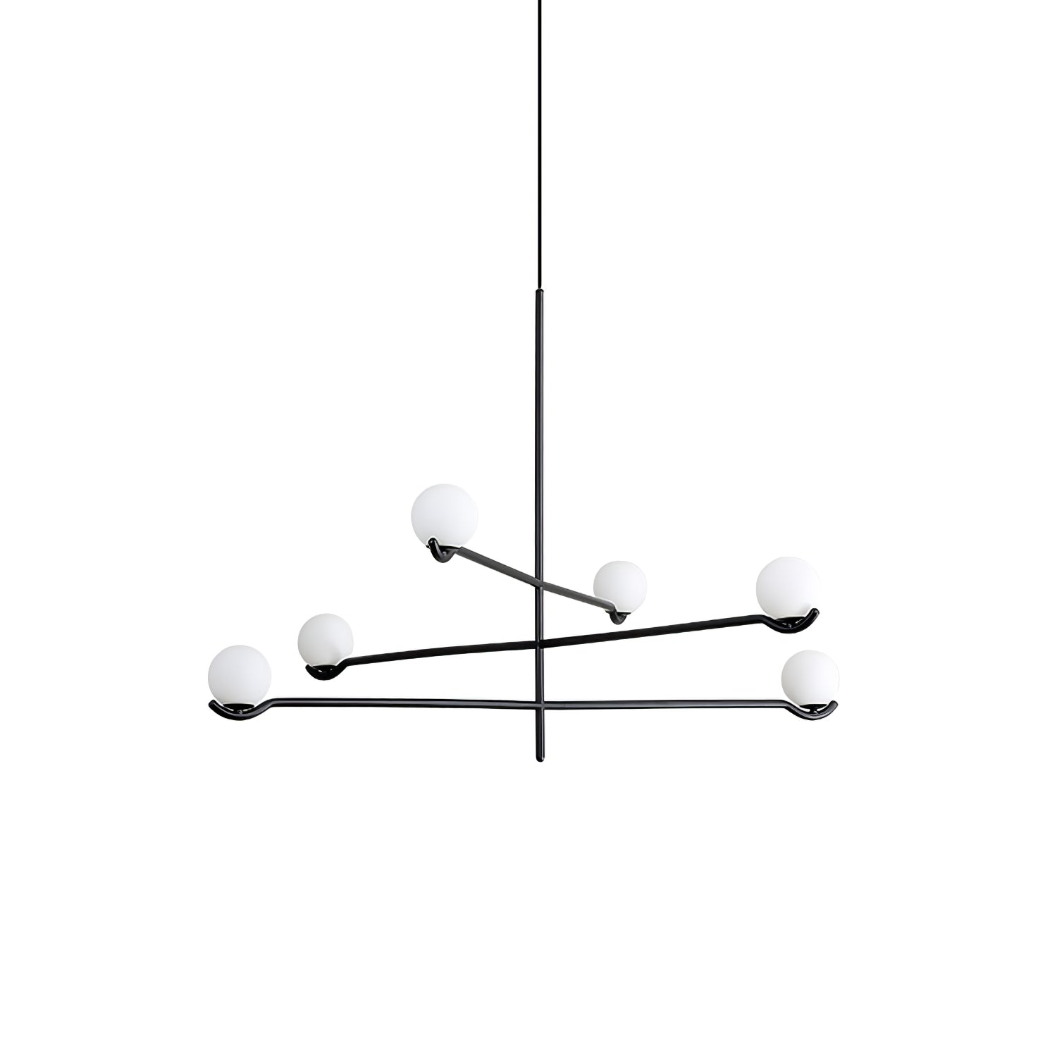 Noir Suspension Minimaliste en Verre - Neutralighting