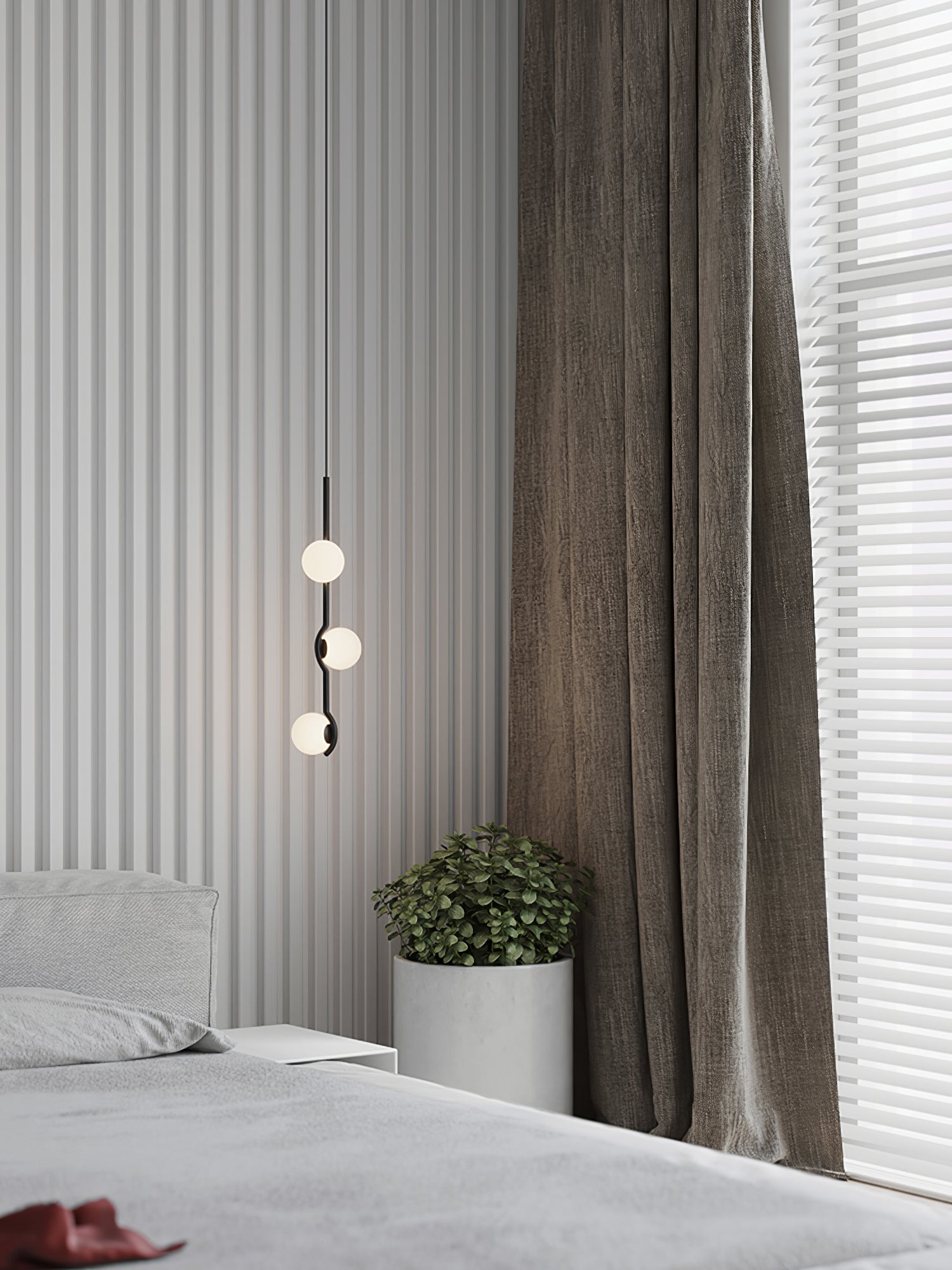Noir Suspension Minimaliste en Verre - Neutralighting