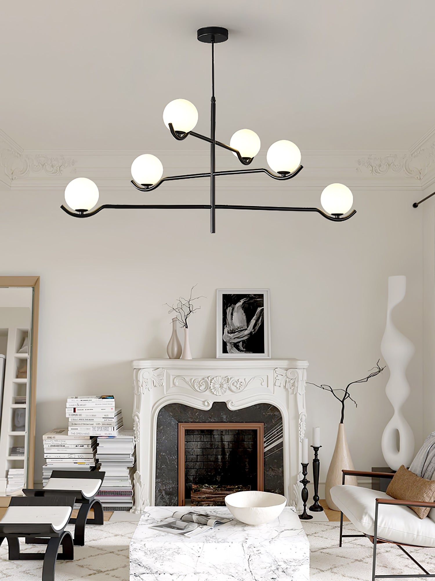 Noir Suspension Minimaliste en Verre - Neutralighting