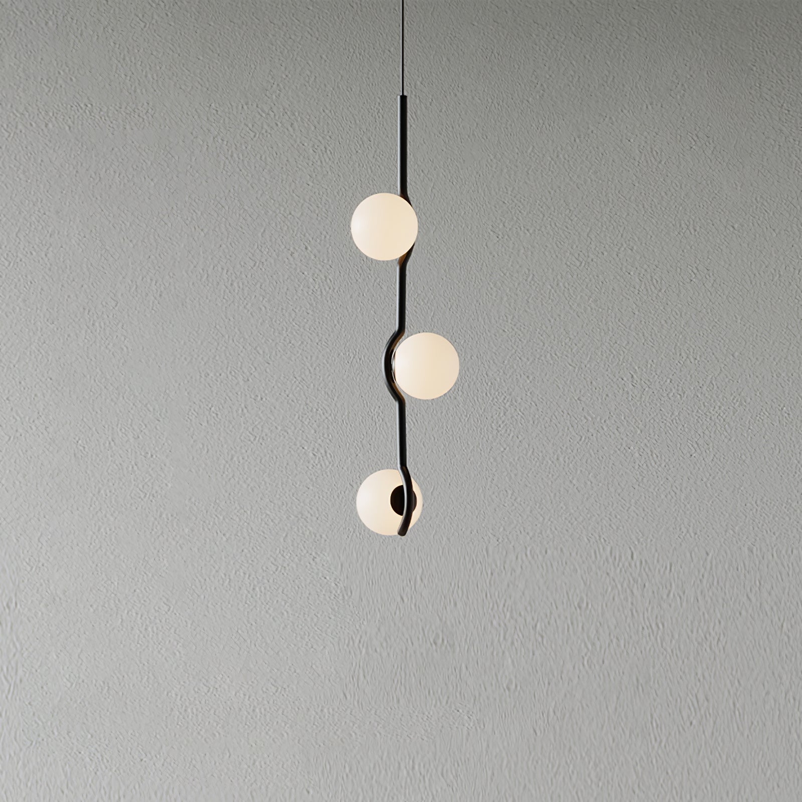 Noir Suspension Minimaliste en Verre - Neutralighting