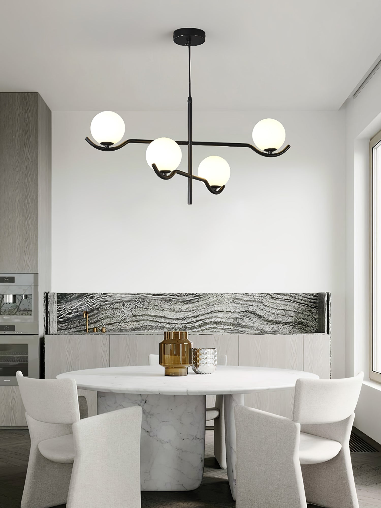 Noir Suspension Minimaliste en Verre - Neutralighting