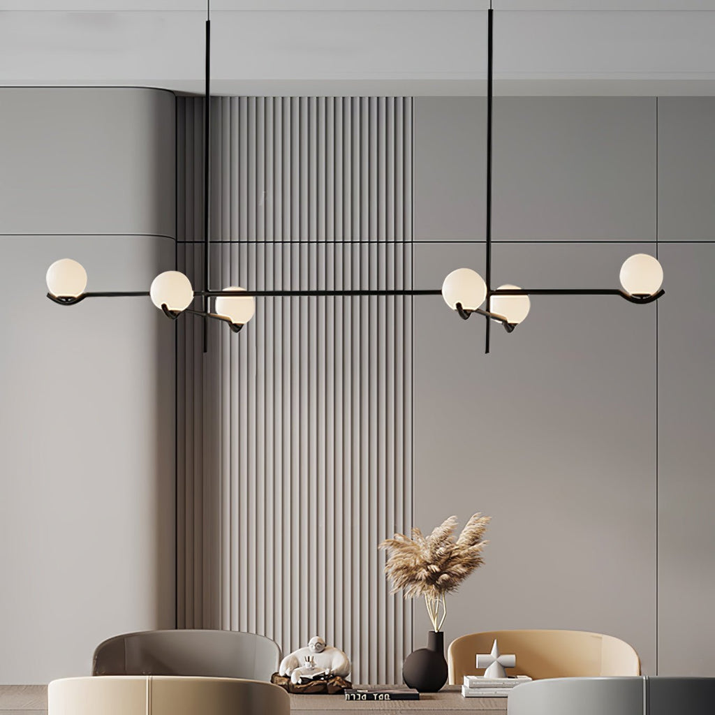 Noir Suspension Minimaliste en Verre - Neutralighting