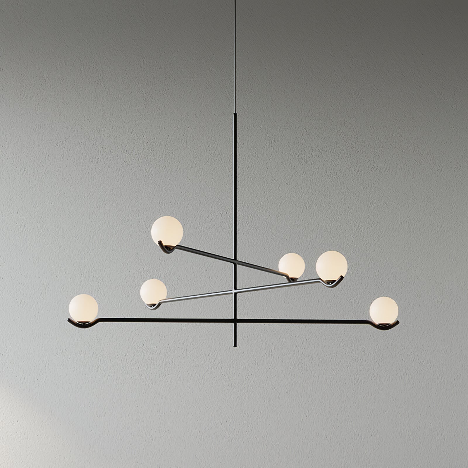 Noir Suspension Minimaliste en Verre - Neutralighting