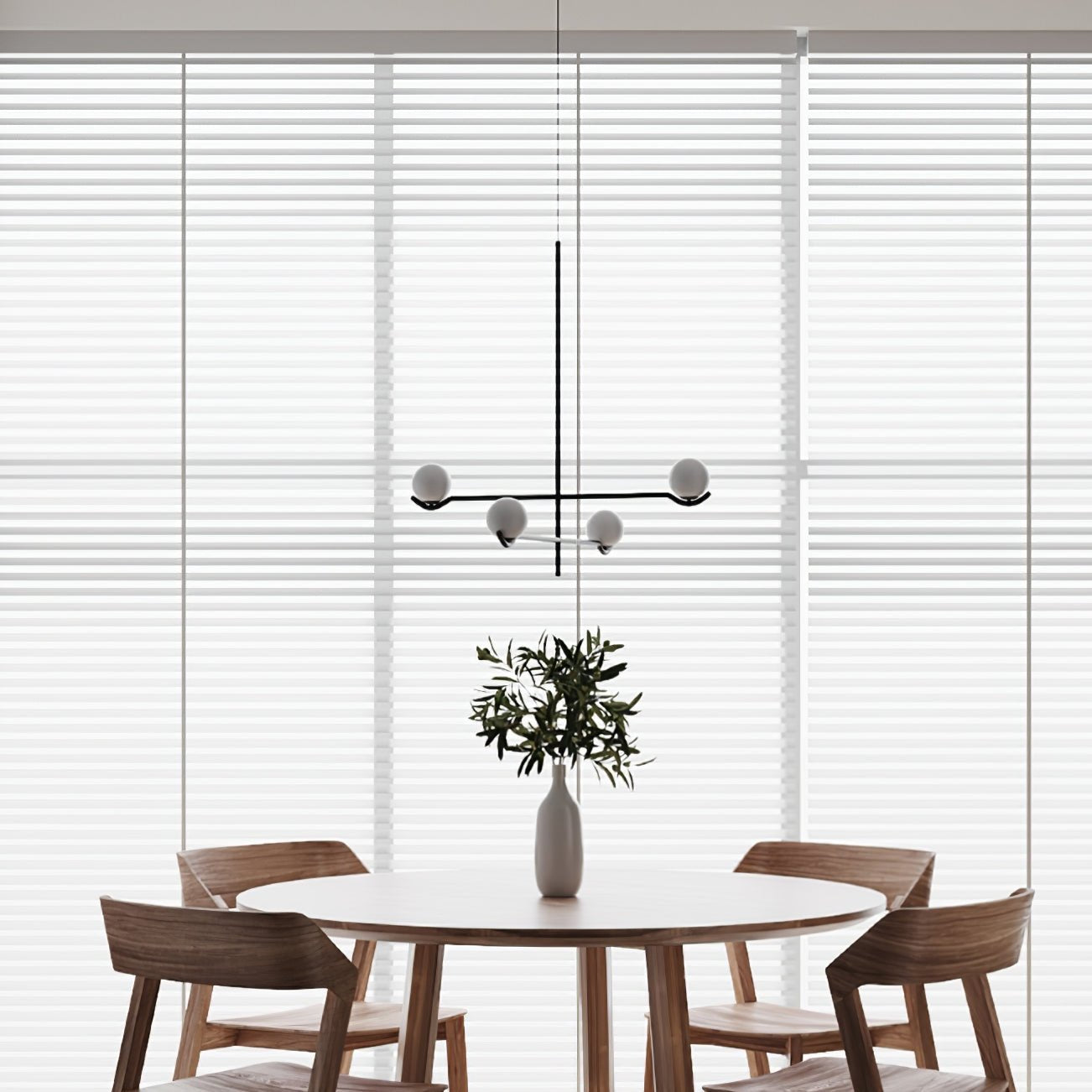 Noir Suspension Minimaliste en Verre - Neutralighting