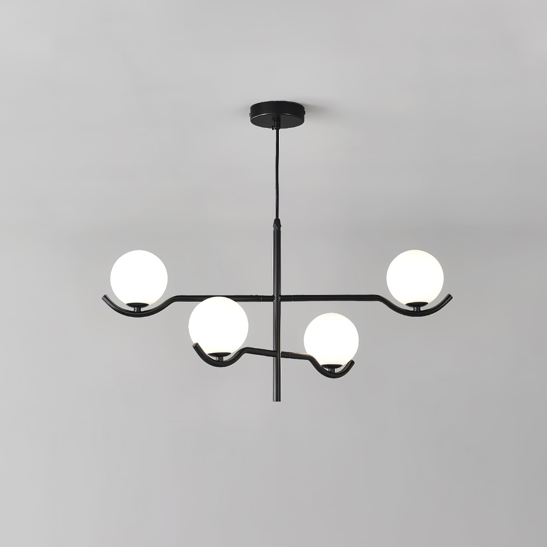 Noir Suspension Minimaliste en Verre - Neutralighting