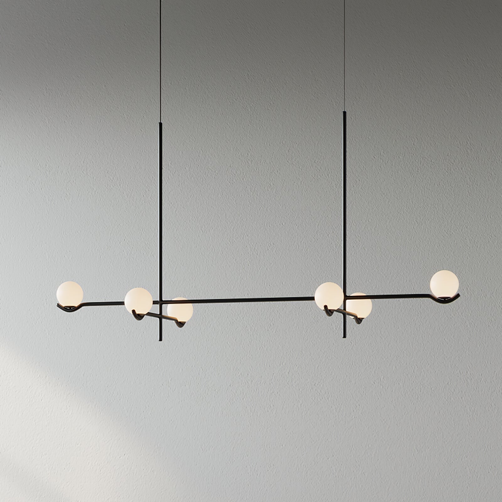Noir Suspension Minimaliste en Verre - Neutralighting