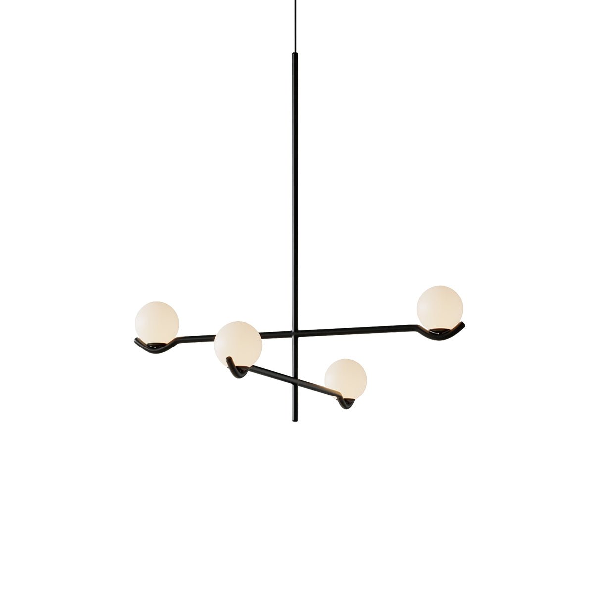 Noir Suspension Minimaliste en Verre - Neutralighting