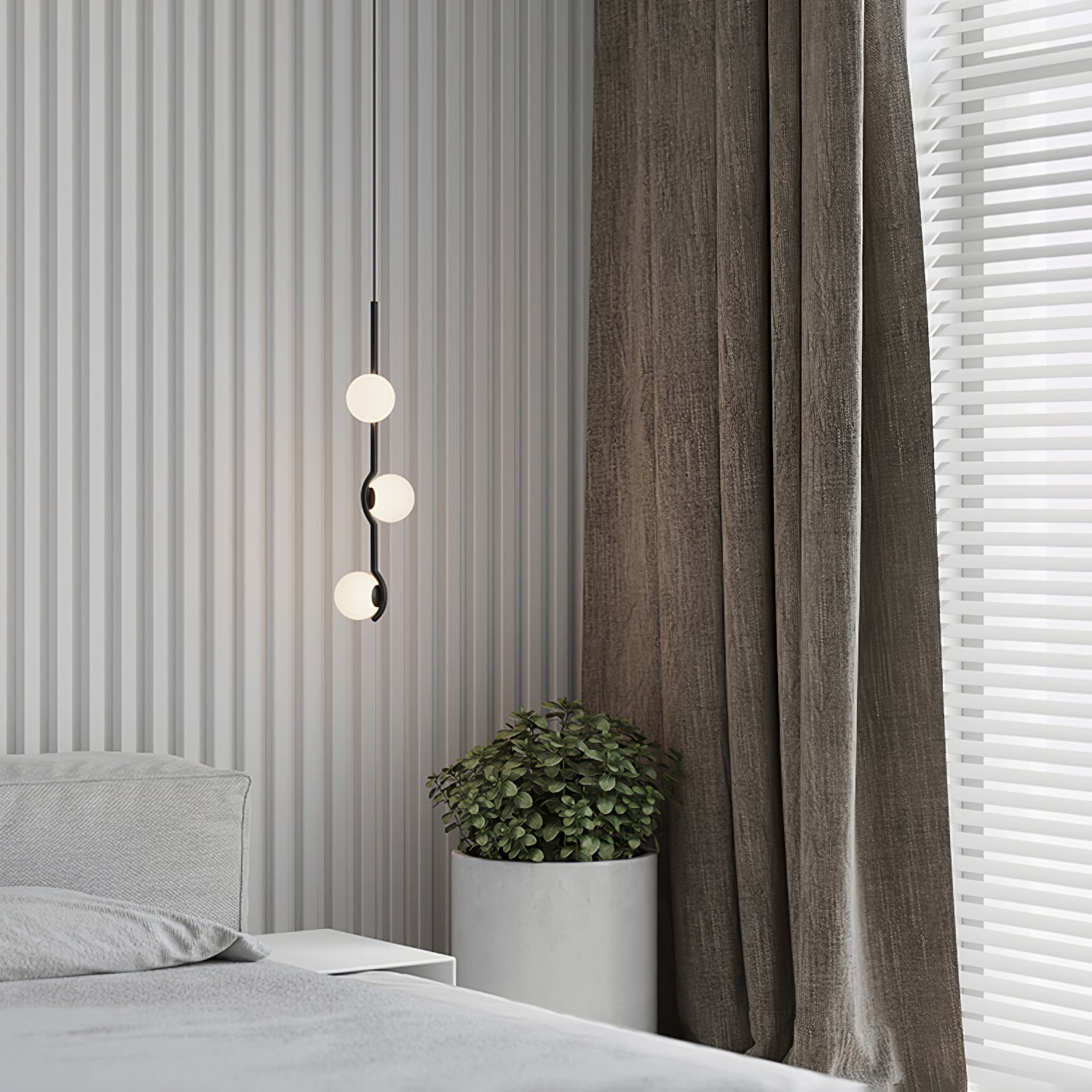 Noir Suspension Minimaliste en Verre - Neutralighting