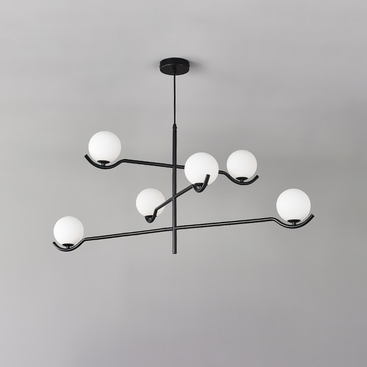 Noir Suspension Minimaliste en Verre - Neutralighting