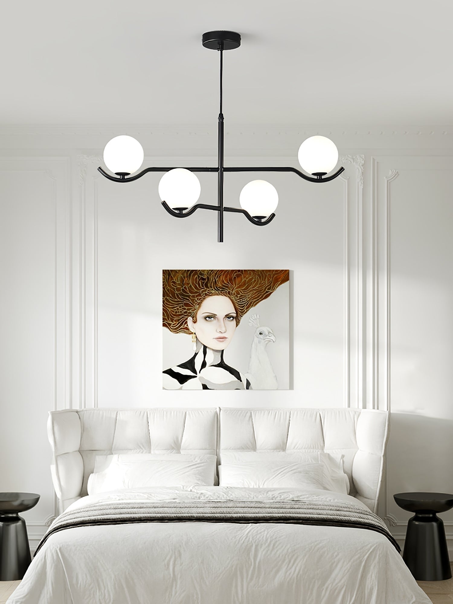 Noir Suspension Minimaliste en Verre - Neutralighting