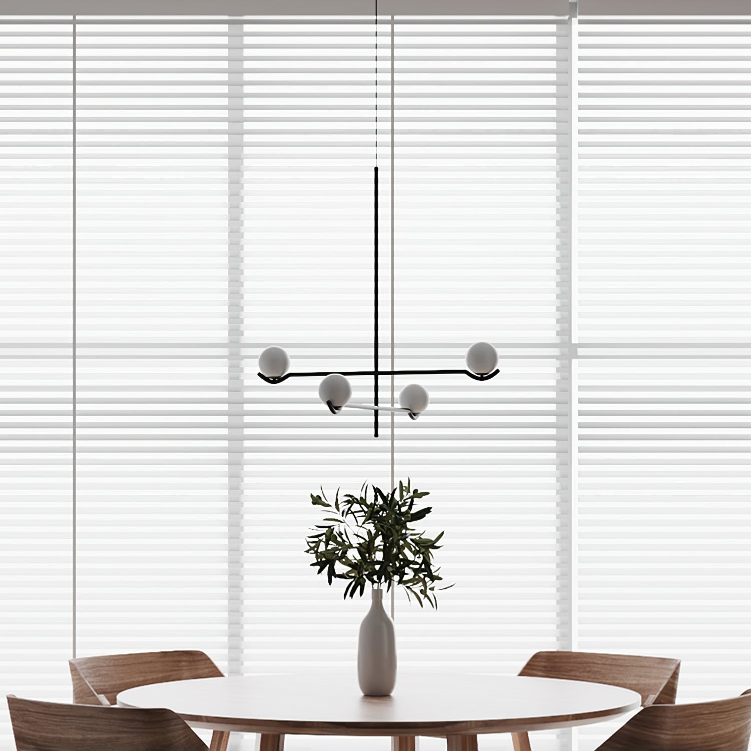 Noir Suspension Minimaliste en Verre - Neutralighting