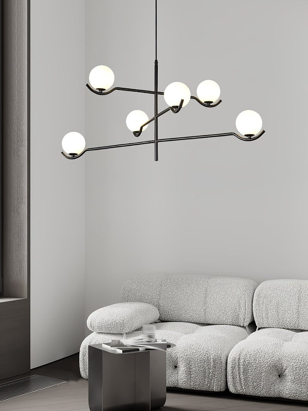 Noir Suspension Minimaliste en Verre - Neutralighting