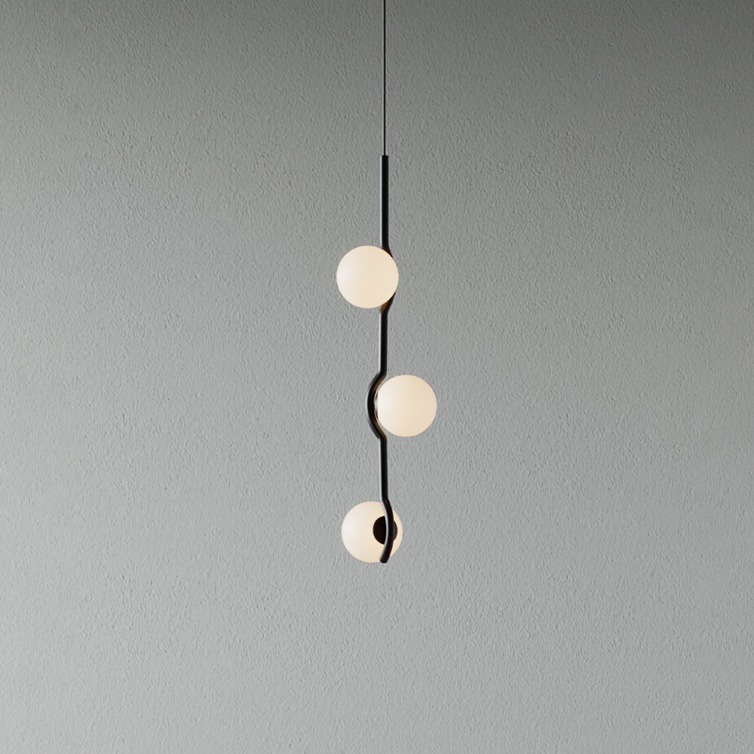 Noir Suspension Minimaliste en Verre - Neutralighting