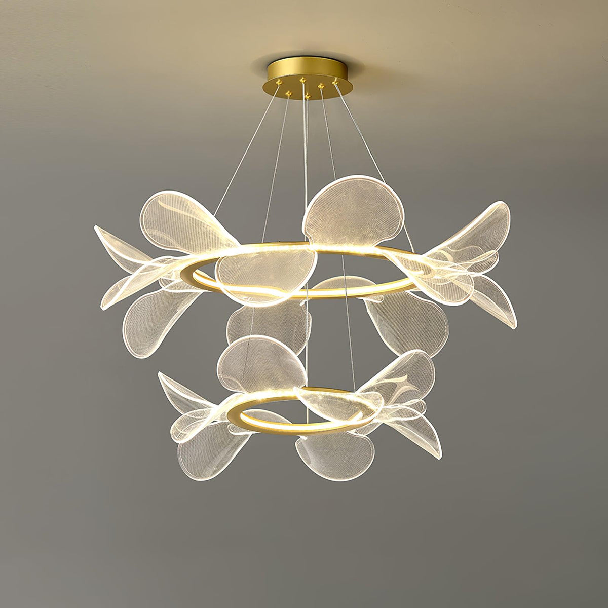 Lustra Chandelier Bain Fleurs Volantes Acrylique - Neutralighting