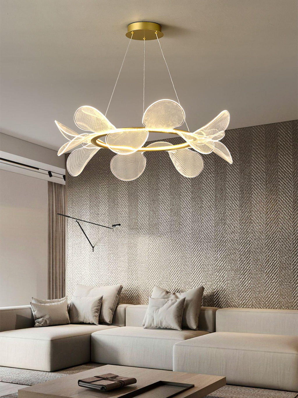 Lustra Chandelier Bain Fleurs Volantes Acrylique - Neutralighting