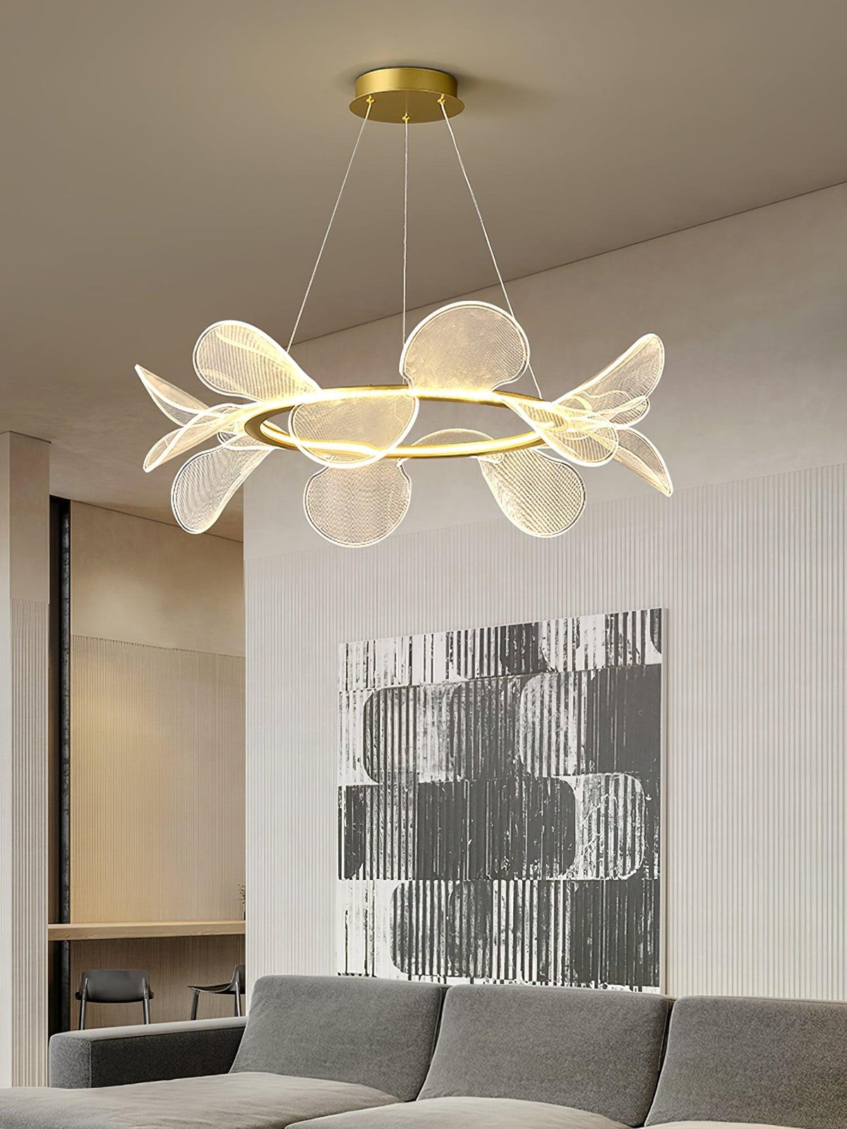 Lustra Chandelier Bain Fleurs Volantes Acrylique - Neutralighting