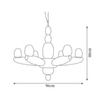 Balloons Chandelier Porcelain Modules Frosted Orbs - Neutralighting