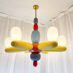 Balloons Chandelier Porcelain Modules Frosted Orbs - Neutralighting