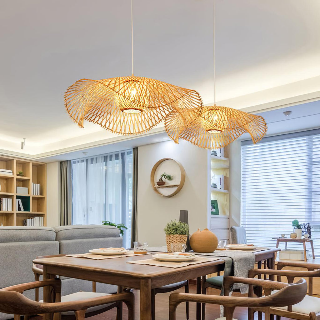 Dune Suspension Bambou Tressage Ouvert Naturel - Neutralighting