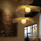 Dune Suspension Bambou Tressage Ouvert Naturel - Neutralighting