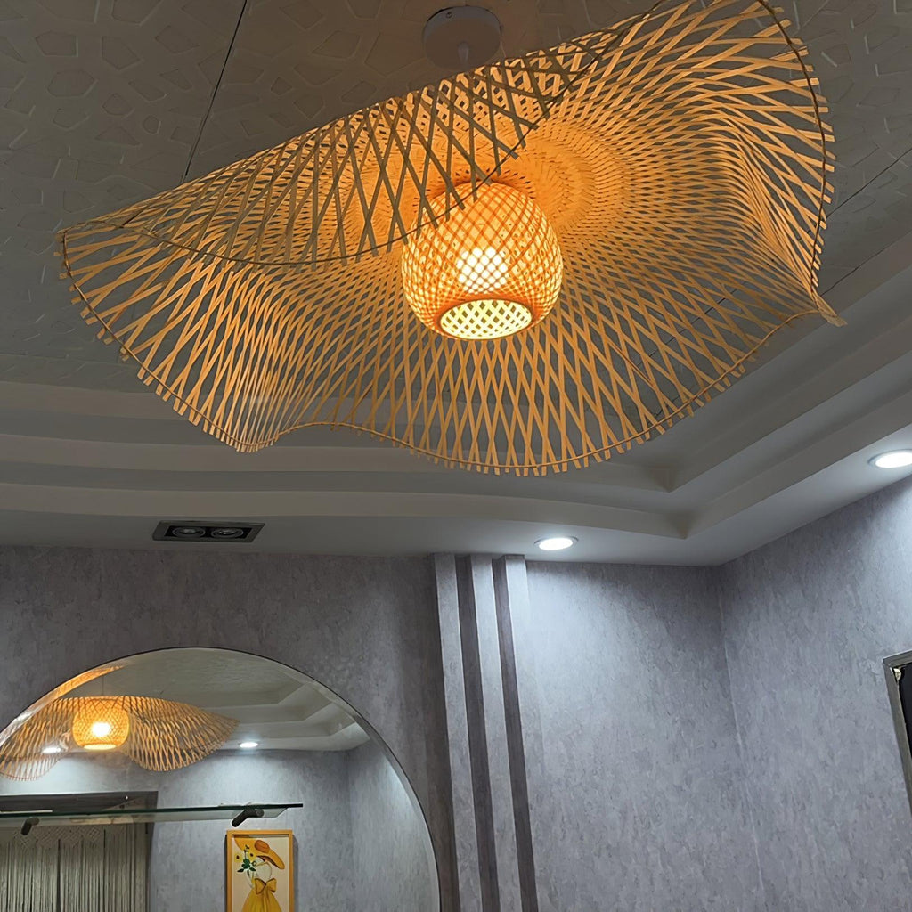 Dune Suspension Bambou Tressage Ouvert Naturel - Neutralighting