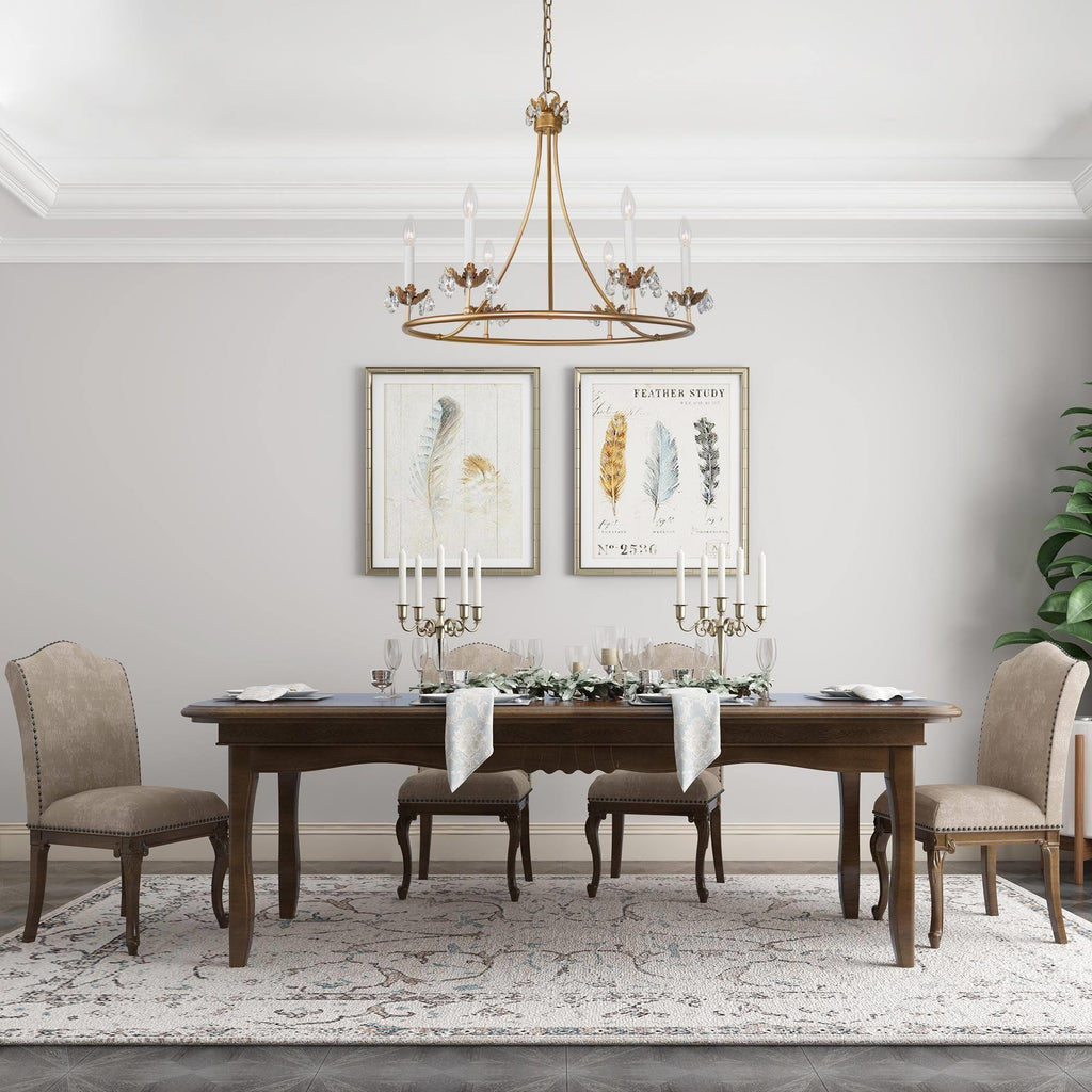 Yrvuvyh Ancien Industriel Luxe Laiton Cristal Lustre - Neutralighting