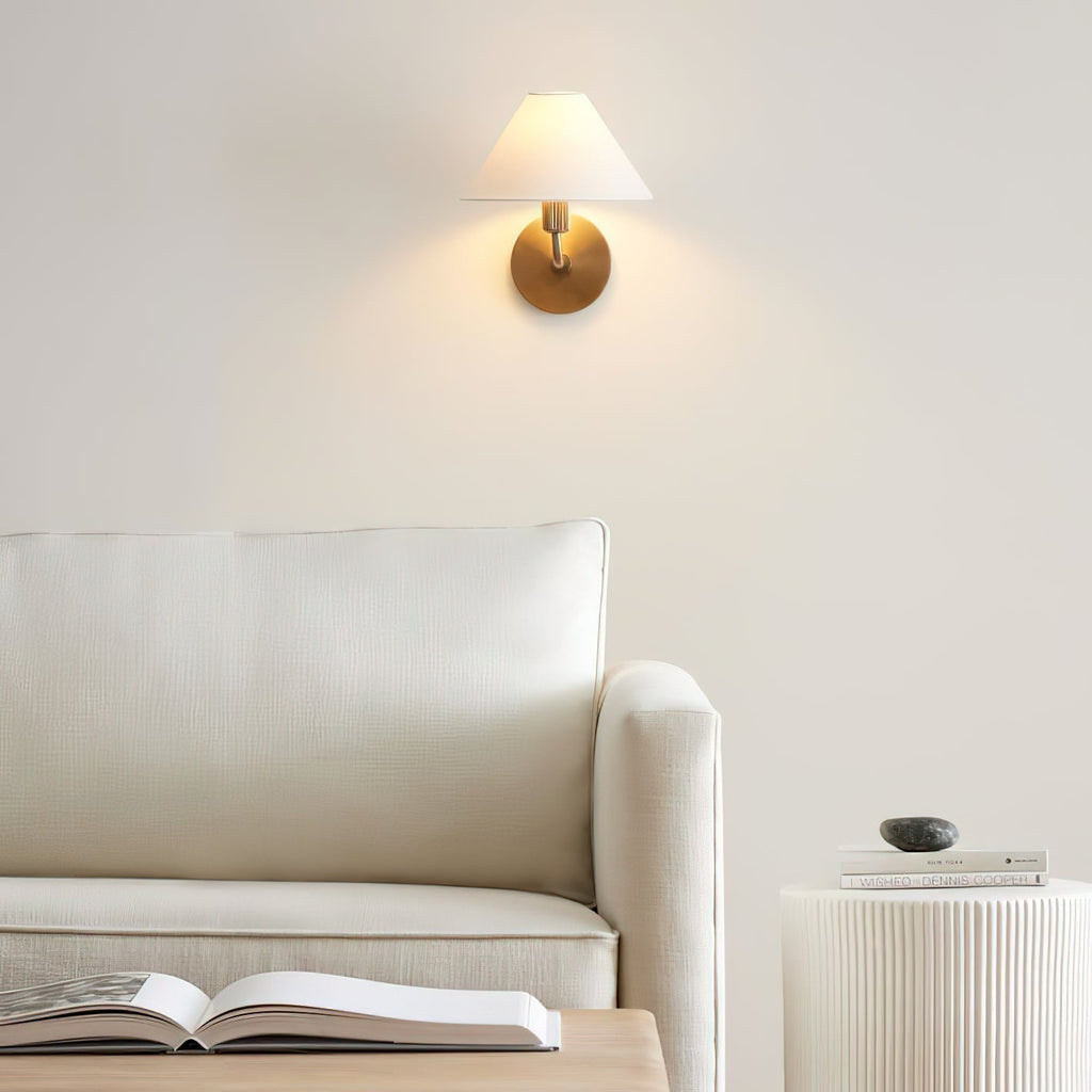 Cisoren Applique Murale Traditionnelle En Tissu Et Laiton Unique - Neutralighting