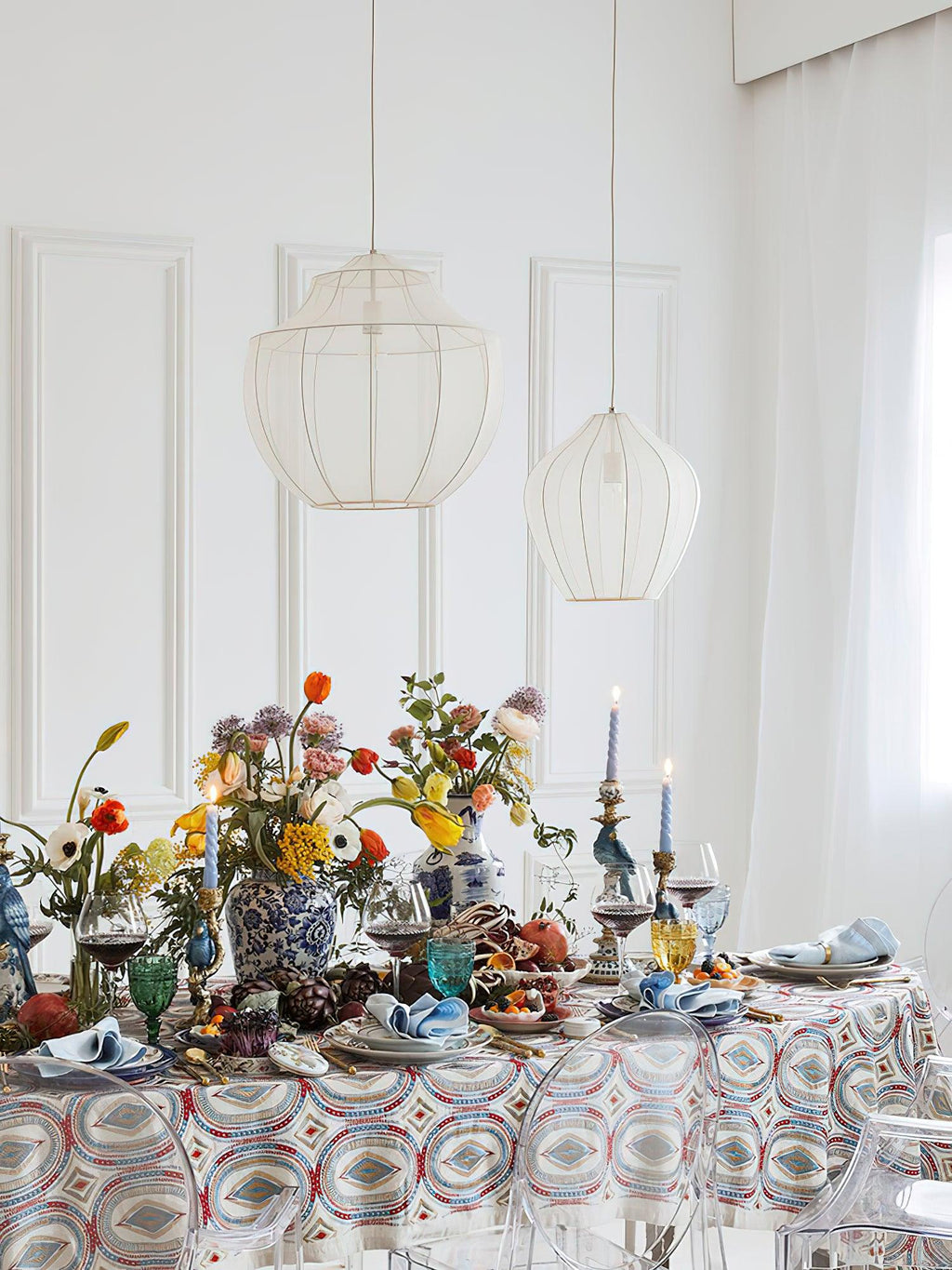 Eraeyra Lampe Suspension en Tissu Maille d'Élégance Premium - Neutralighting