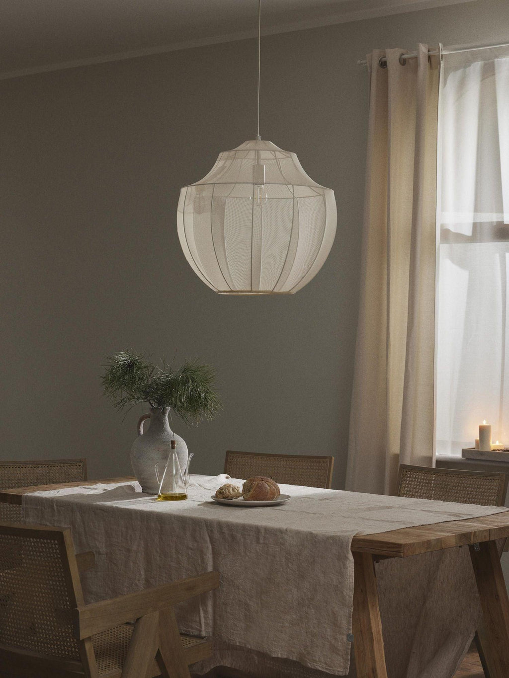 Eraeyra Lampe Suspension en Tissu Maille d'Élégance Premium - Neutralighting